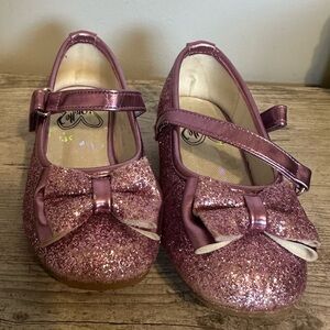 Girls Sparkle Bow Mary Jane Dress Shoes - Pink